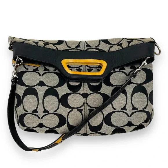 Coach Black and Yellow Shoulder Bag - Picture 4 of 14
